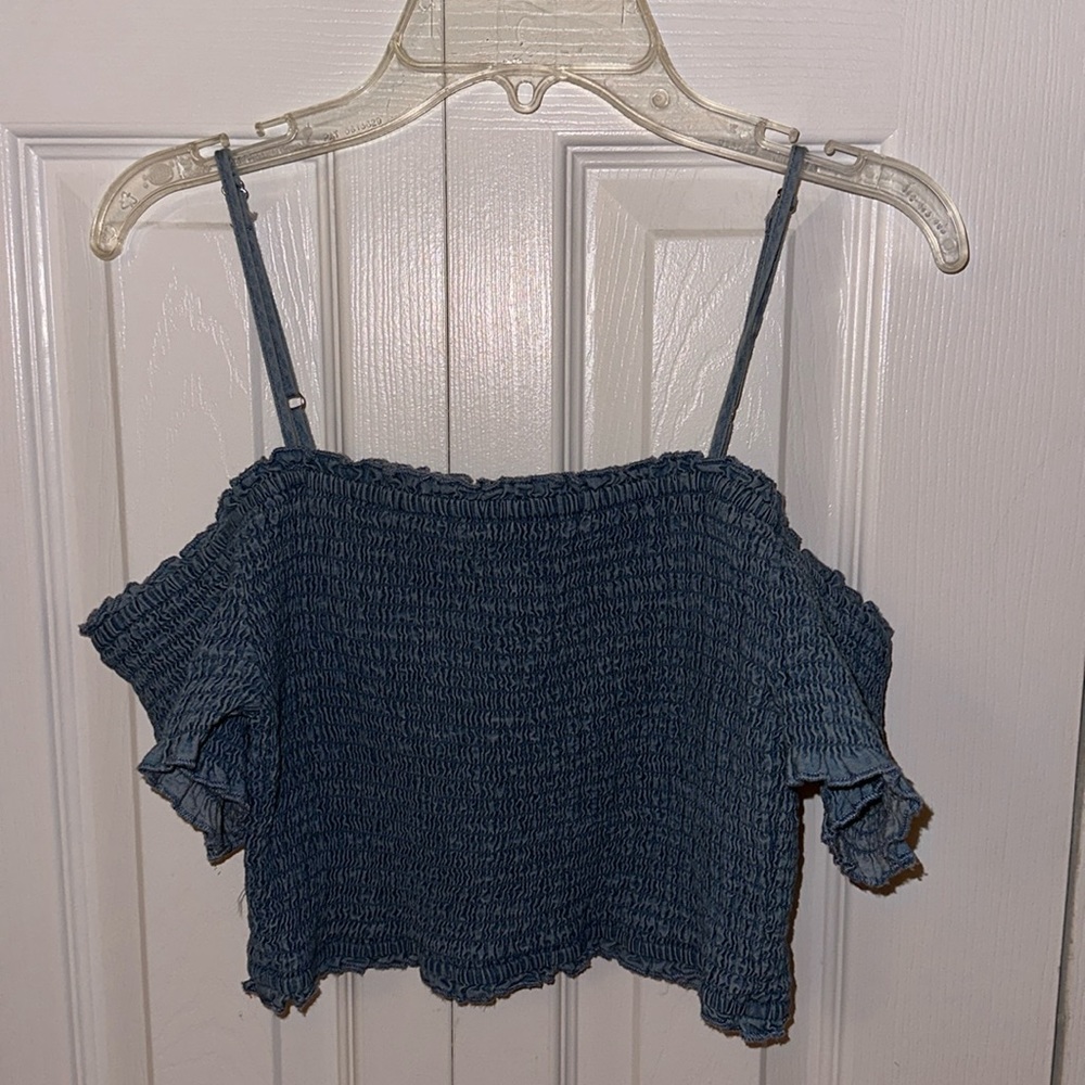Papaya blue cropped top